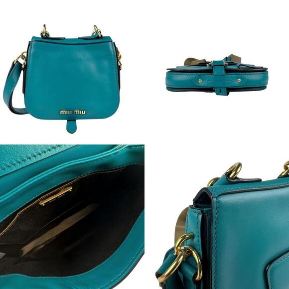 MIU MIU Blue Leather Shoulder Bag - Picture 3 of 5